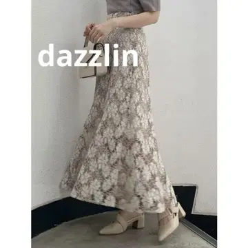 dazzlin 다즐린 베이지 전체 레이스 롱 스커트 M 꽃무늬 플레어