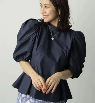 마이 스트라다 안사이 코즈에 씨 콜라보 스캘럽 블라우스 블랙