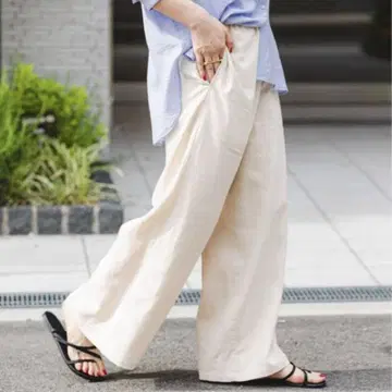 ITEMS URBANRESEARCH 린넨 레이온 와이드 팬츠