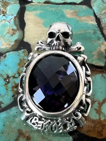 DEAL DESIGN silver925 자수정 스컬 펜던트