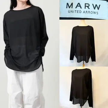 MARW UNITED ARROWS 시어 크루넥 풀오버 블랙