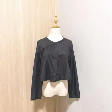 코튼 얇은 소재 크롭 길이 셔츠 가디건