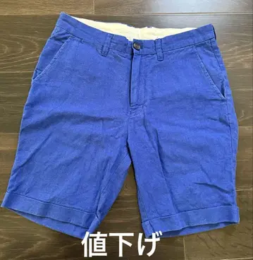 나노 유니버스 숏 팬츠 로얄 블루 린넨 팬츠 남성용