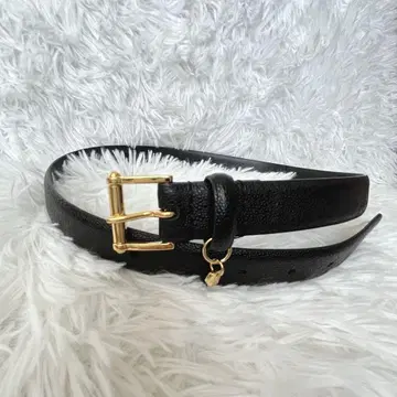 Lauren Ralph Lauren 가죽 벨트 로고 참 xs 블랙