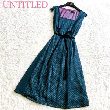 새상품급 언타이틀 원피스 무릎 기장 시어 리본 일본제 size3 L