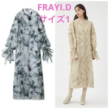 새상품 FRAYI.D 오리지널 아트 프린트 시어 원피스 사이즈 1