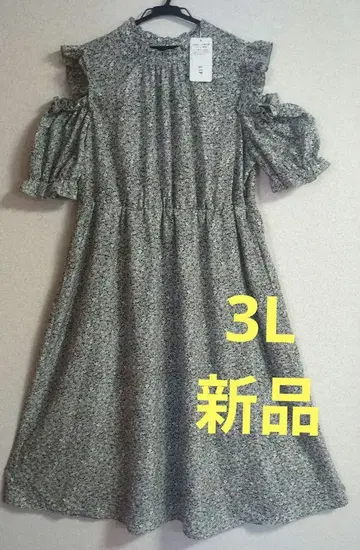 새상품 3L 칩 클립 꽃무늬 오프숄더 원피스 오픈 숄더 원피스
