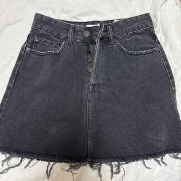 Bershka 다크 그레이 데님 미니 스커트
