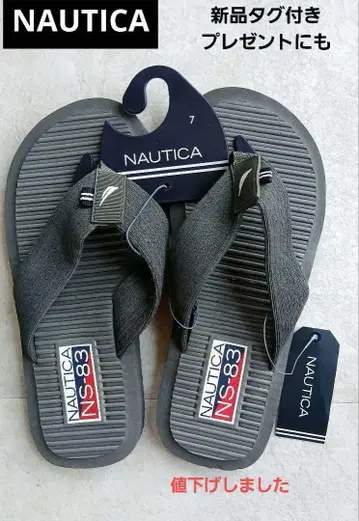 NAUTICA 사이즈 7 남성용 비치 샌들 플립플롭 다크 그레이