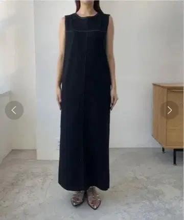 CAPRICIEUX LEMAGE 데님 라인 원피스 블랙 PS 사이즈