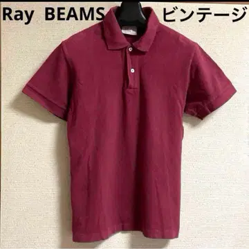 Ray BEAMS y2k 피치 T 폴로 셔츠 버건디 반팔