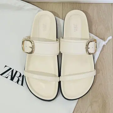 자라 플랫 샌들 아이보리 39 25.5cm