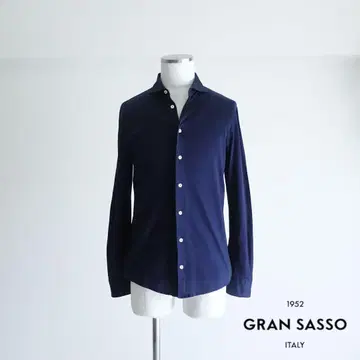 이탈리아제 GRANSASSO 코튼 니트 셔츠 네이비 44