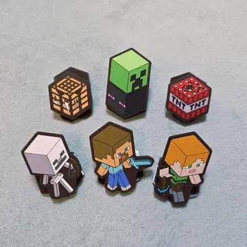 MINECRAFT 마인크래프트 마이크러버 클립 6종 세트