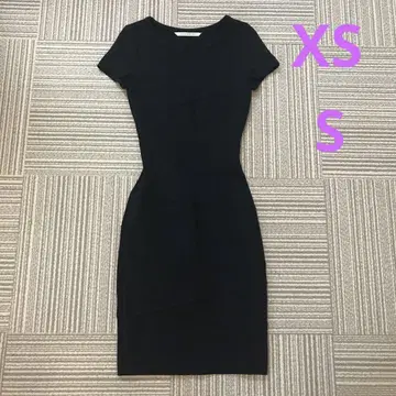 DIANE von FURSTENBERG 블랙 무릎 기장 원피스 반팔