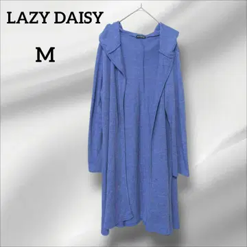 LAZY DAISY 후드 부착 롱 가디건 파랑 M