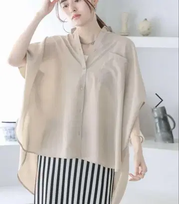 판초 셔츠 라이트 베이지 렙심 LEPSIM 셔츠 블라우스