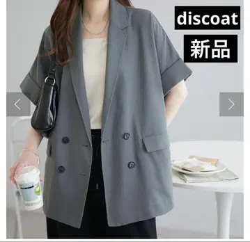 새상품 discoat 린넨 느낌 반팔 셔츠 자켓 그레이