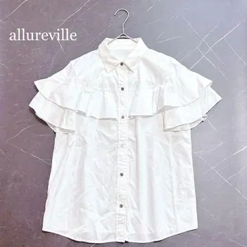 allureville 알아바일 요크 프릴 블라우스 반팔 화이트 2