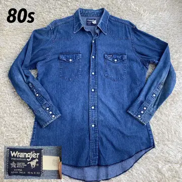 Wrangler 80s USA제 데님 웨스턴 셔츠 16 1/2