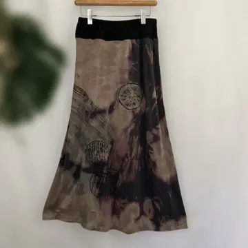 화약 손글씨 타이다이 컷 소우 롱 스커트