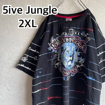 90s 00s 5ive jungle 라이온 프린트 빅 사이즈 티셔츠