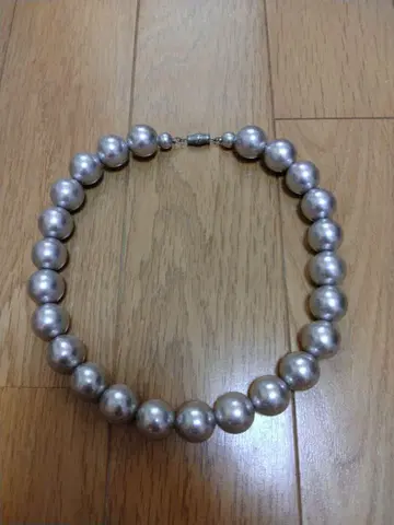 실버 펄 목걸이 약 40cm