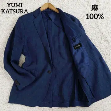 YUMI KATSURA 테일러드 자켓 린넨 100% 네이비 L