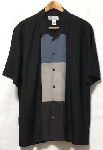 croft&barrow 실크 100% 오픈 카라 반팔 셔츠, 칼라 셔츠