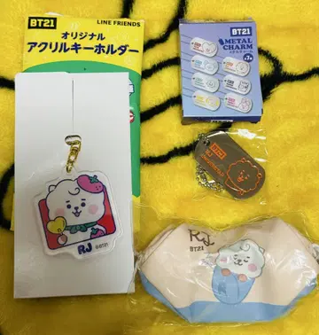 BTS RJ 아크릴 키링 메탈 참 세트