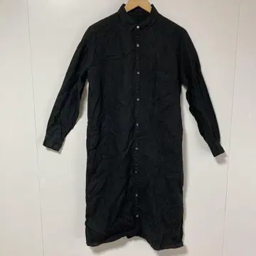 Spick & Span 블랙 긴팔 린넨 셔츠 원피스