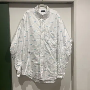 레어 NAUTICA 로고 프린트 셔츠 XXL 213-1033 빅 사이즈