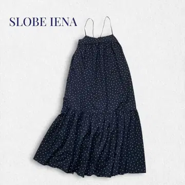 2023 SLOBE IENA 도트 타프타 티어드 원피스 롱 블랙