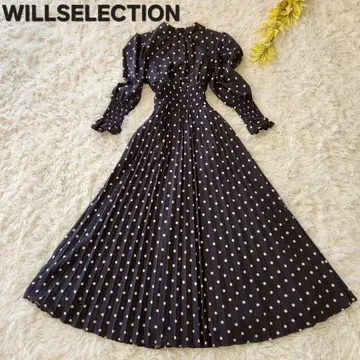 윌 셀렉션 WILLSELECTION 플리츠 도트 셔링 원피스