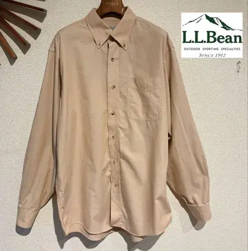 컨디션 최상 L.L.Bean 핑크 베이지 버튼 다운 셔츠 면 100