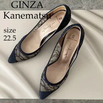 새상품급 Kanematsu 네이비 하이힐 22.5 시스루