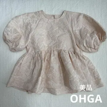 OHGA 플라워 자카드 블라우스