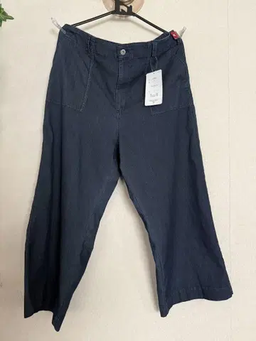 다크 블루 와이드 팬츠 허리밴딩 여성용 4L