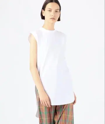 ATON 코튼 라운드 헴 탱크탑