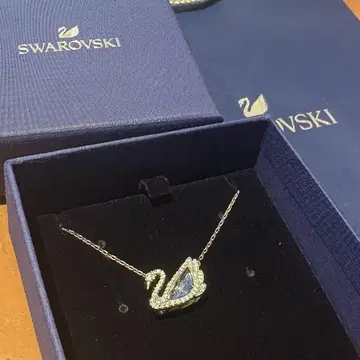 스와로브스키 스완, 블루, 로듐 도금