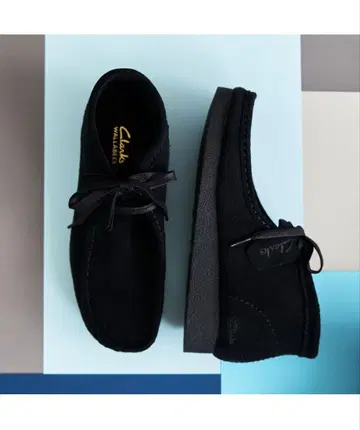 클락스 Wallabee EVOt 블랙 스웨이드 UK5