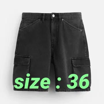 ZARA 자라 데님 카고 버뮤다 팬츠 [1538/469]