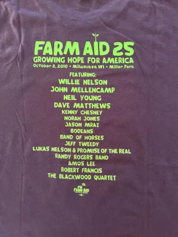 Neil Young Willie Norah 외 FARM AID 25 셔츠