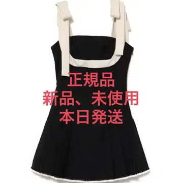 앤드메리 추추 플리츠 리본 드레스