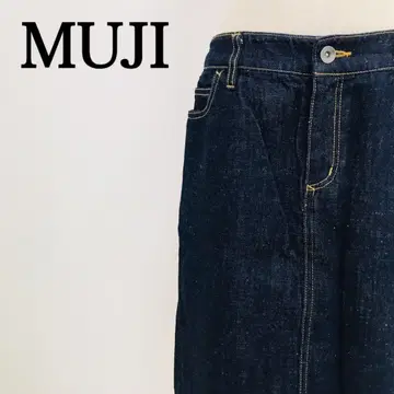 무인양품 면 100% 5포켓 캐주얼 미디 스커트 데님 스커트 Y2K