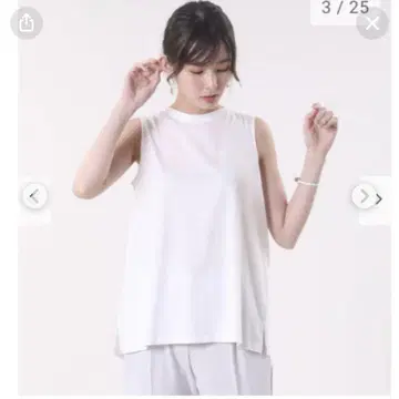 PLST 2019 플라스테 실켓 슬리브리스 컷 티셔츠 화이트 M 흰색