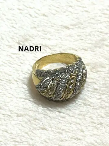 NADRI 빈티지풍 골드 큐빅 데코레이티브 반지 13호