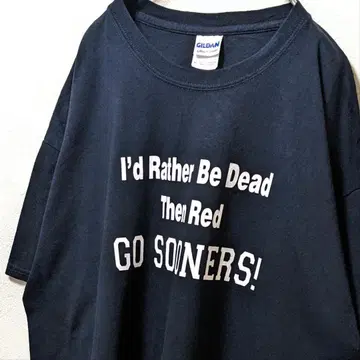길단 GO SOONERS 영문 로고 티셔츠 블랙 검정 XL 구제 의류