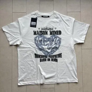 MAISON MINED 오버 사이즈 티셔츠 화이트