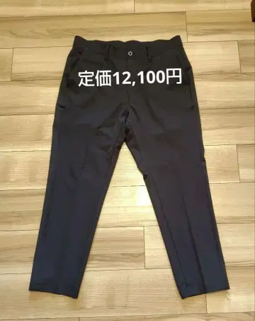 핑 슬림 핏 블랙 팬츠